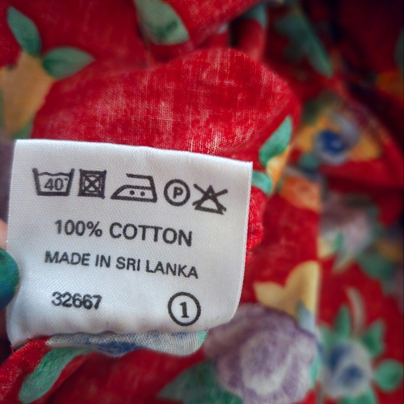 Retro Colorful Floral Red Sleeveless Midi Dress - Picture 9 of 9